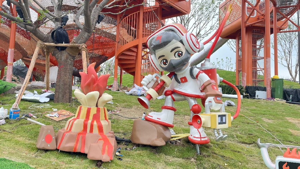 互动科普地热能玻璃钢公仔